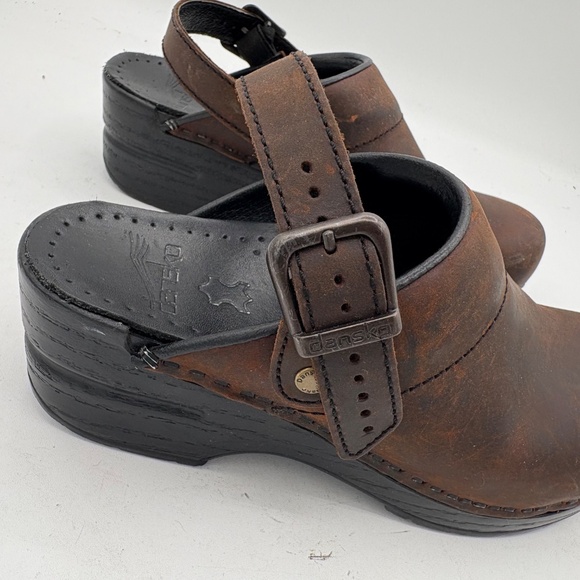 Dansko Mules Women Size 4.5-5 US 35 EU Brown Oil Ingrid Antique Comfort Shoes - Picture 5 of 14
